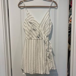 She + Sky White Striped Romper - NEVER WORN